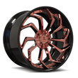 SA-08 black with polished rose gold forged 2-piece wheels for the 1975 Cadillac - aggressive custom wheels