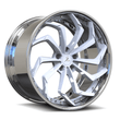 SA-08 chrome and white forged wheels for Cadillac Coupe DeVille - aggressive custom rims