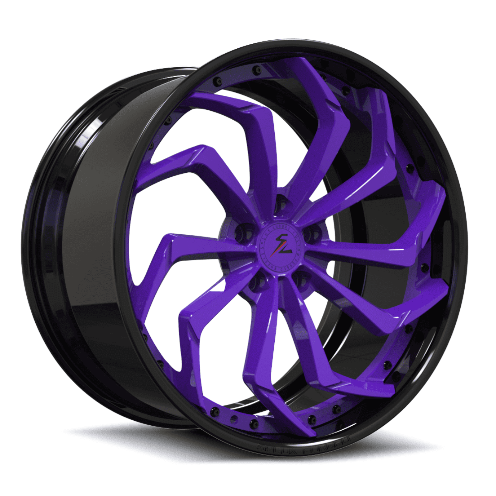 SA-08 purple and black forged wheels for Cadillac Coupe DeVille - directional aftermarket rims