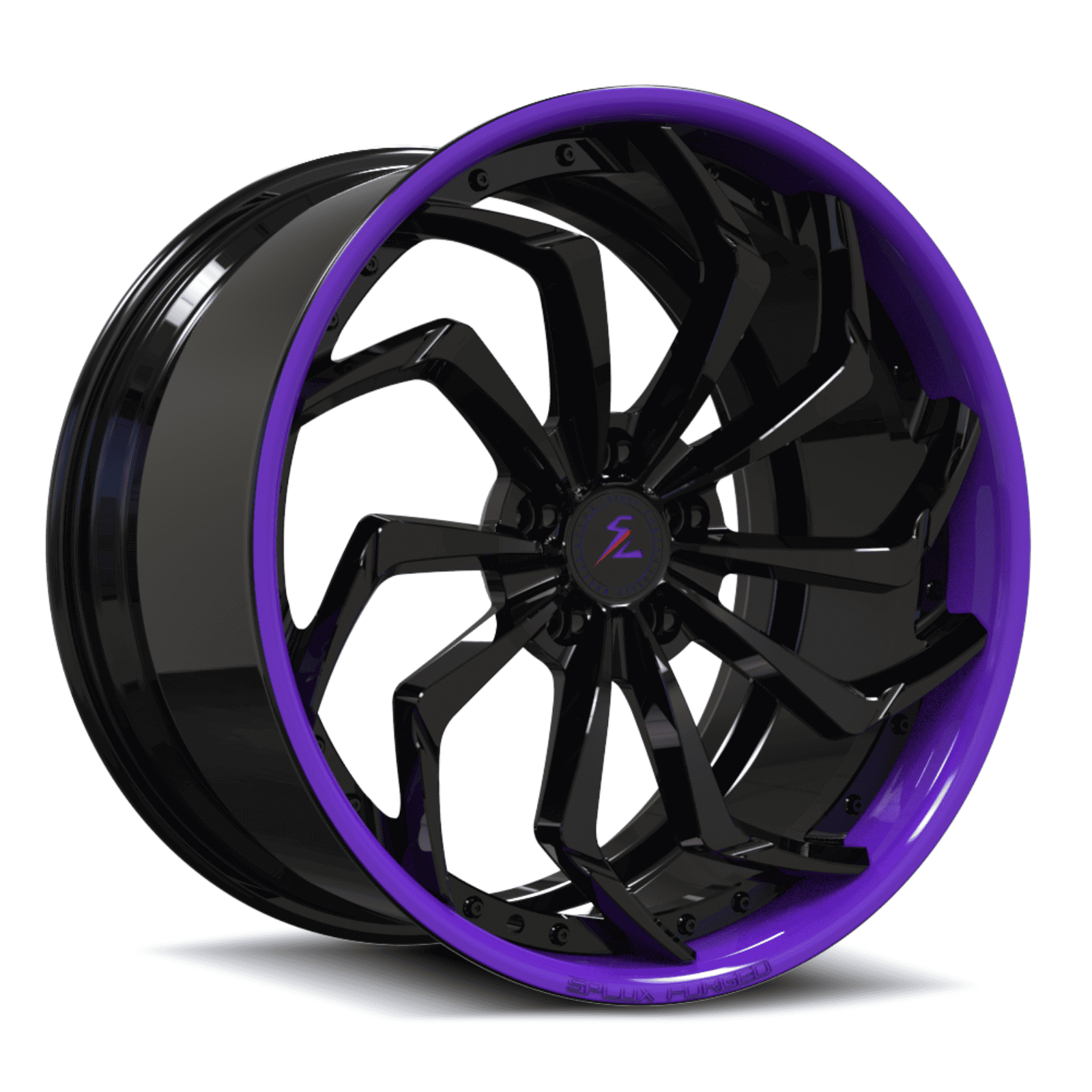 SA-08 purple and black forged wheels for Cadillac Coupe DeVille - lightweight custom rims