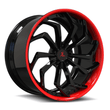 SA-08 red and black forged 2-piece wheels for the 1975 Cadillac - lightweight aftermarket wheels