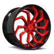 SA-08 red and black forged wheels for Cadillac Coupe DeVille - directional custom alloys