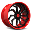 SA-08 red and black forged 2-piece wheels for the Coupe DeVille - aggressive custom wheels
