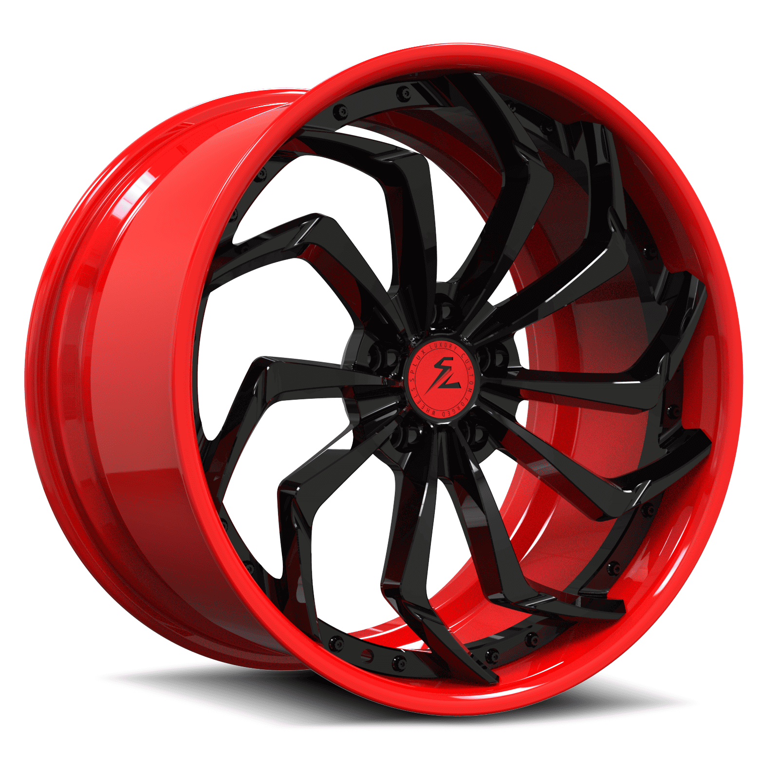 SA-08 red and black forged 2-piece wheels for the Coupe DeVille - aggressive custom wheels