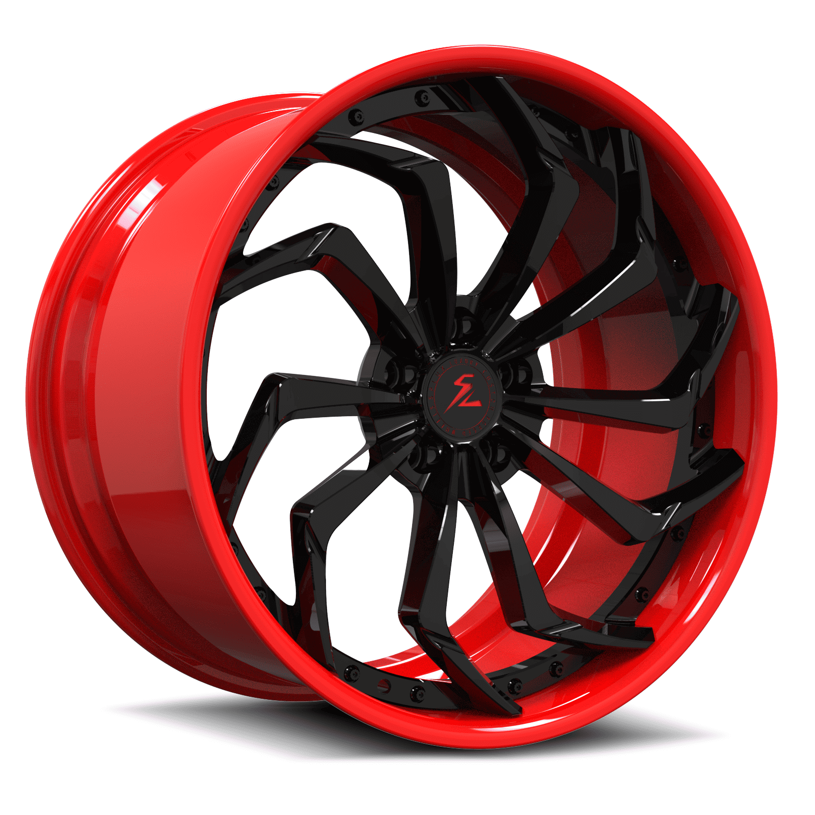 SA-08 red and black forged wheels for Cadillac Coupe DeVille - lightweight aftermarket rims