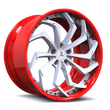 SA-08 red and white forged wheels for Cadillac Coupe DeVille - directional aftermarket rims