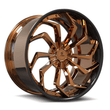 SA-08 transparent copper with black lip forged 2-piece wheels for the Coupe DeVille - custom deep dish wheels