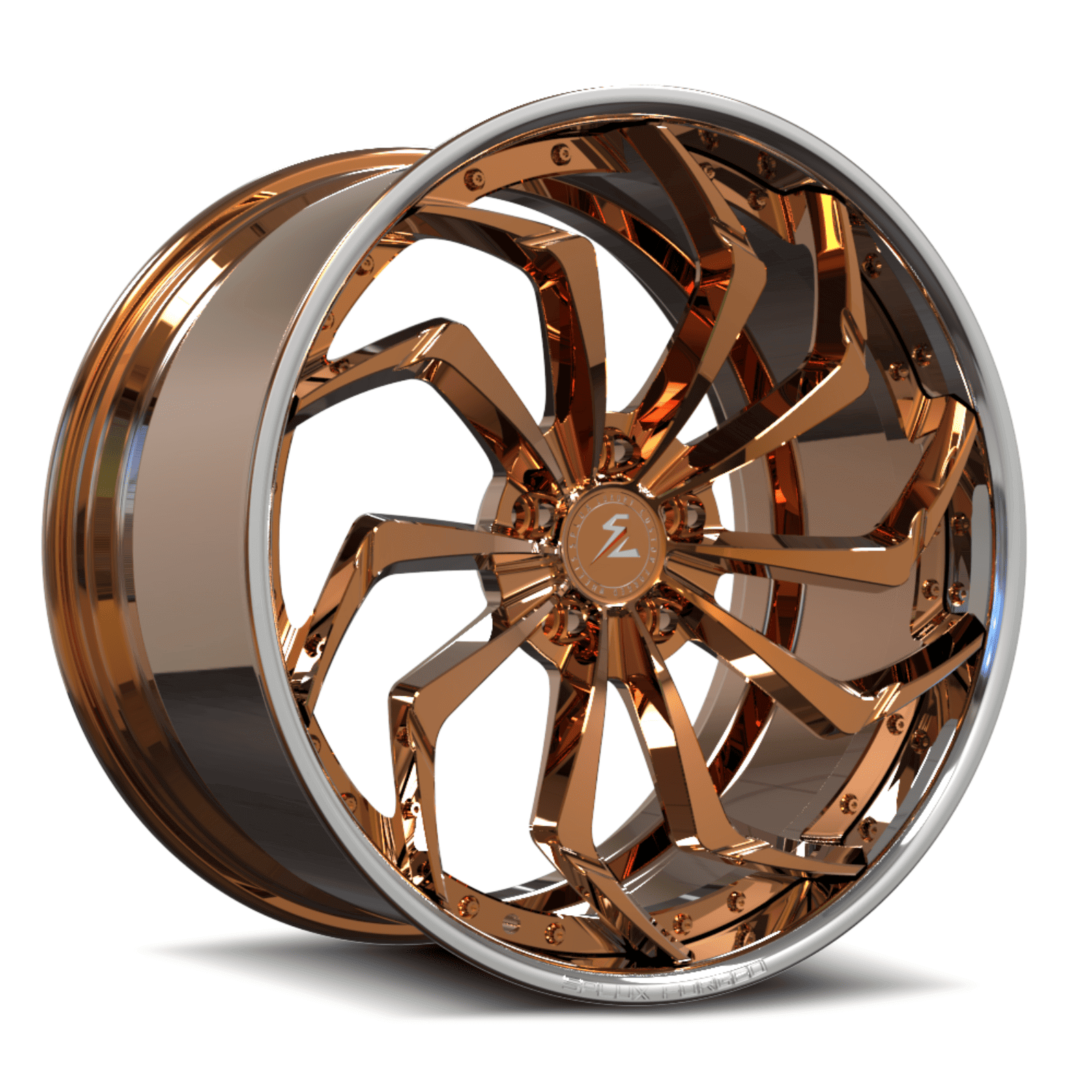 SA-08 transparent copper with polished lip forged wheels for Cadillac Coupe DeVille - aggressive custom rims