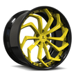 SA-08 yellow and black forged wheels for Cadillac Coupe DeVille - lightweight custom alloys