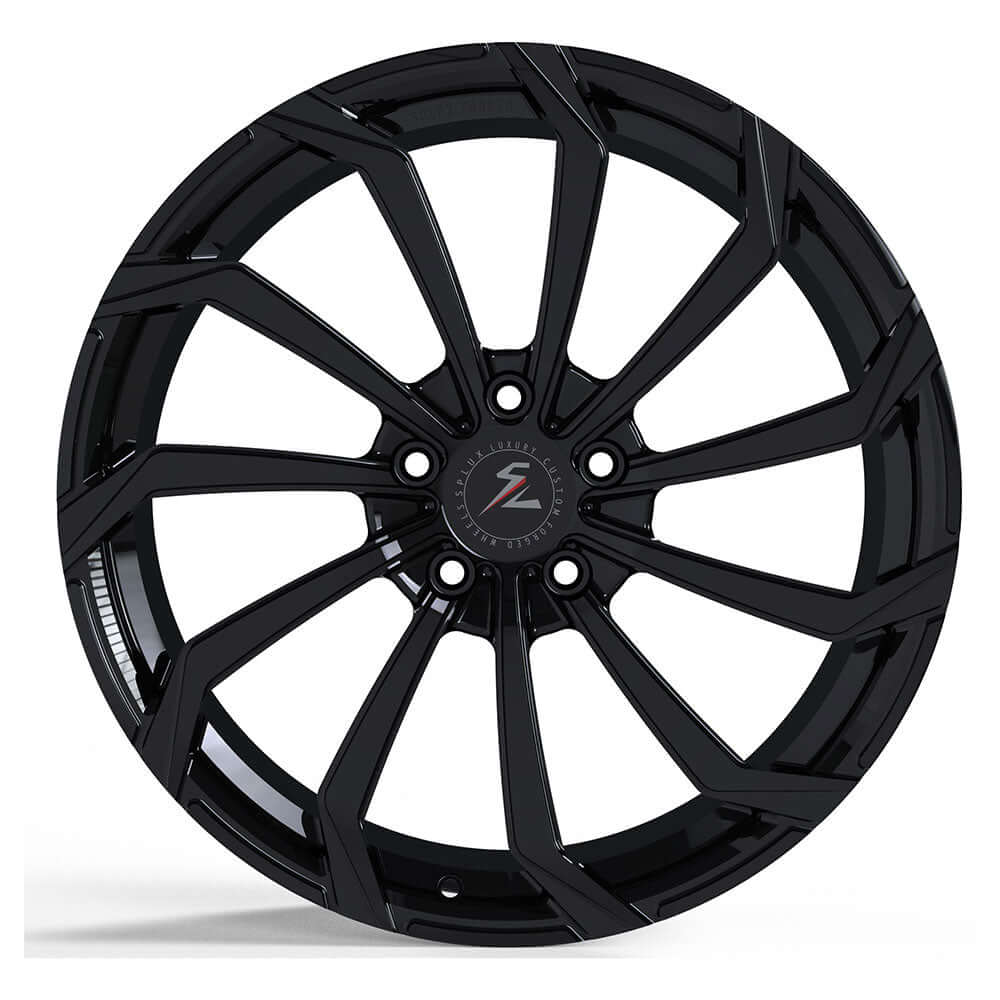 Splux SA-08M 19/20 inch Chevy C7 Grand Sport wheels, custom forged, directional, aggressive, available in black.
