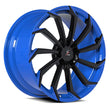 Splux SA-08M 20/21 inch ZR1 C7 Corvette OEM wheels, custom forged, directional, aggressive, available in black and blue.