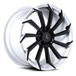 Splux SA-08M custom forged 19/20 inch Z06 C7 Corvette wheels and tires, directional, aggressive design, in white or black.