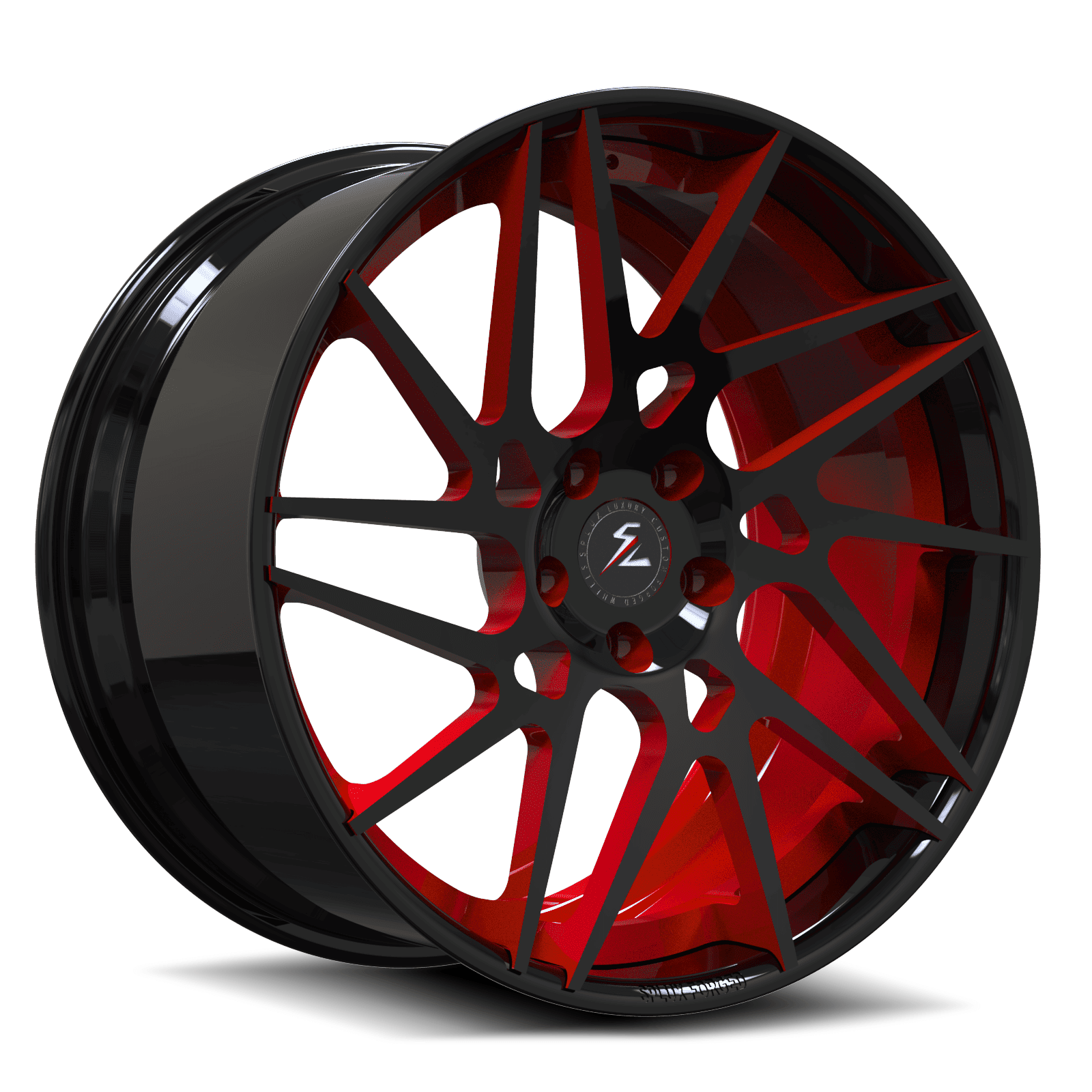 porsche cayenne black rims with red trim in 19x10,20 inch.forged monoblock porsche aftermarket rims from splux.