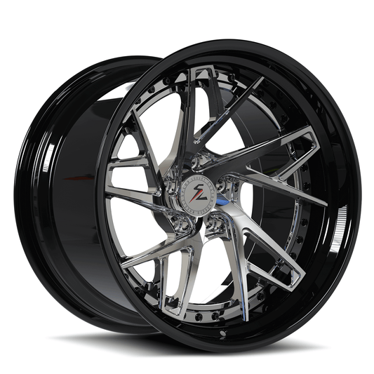 Splux SC-01 custom forged 2-piece super concave wheels for Chevy Impala — spoke and barrel profile.
