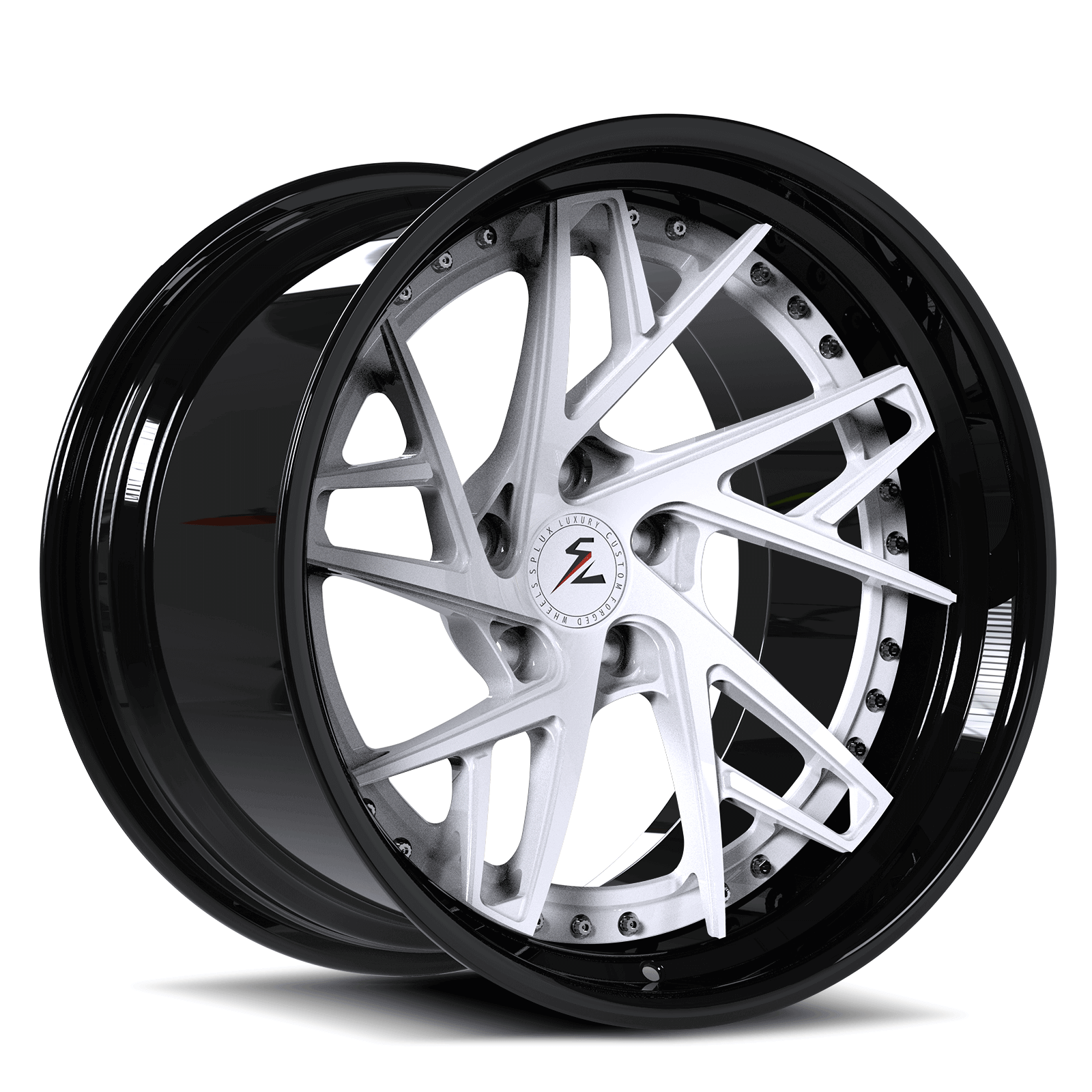 Splux SC-01 custom forged 2-piece deep concave wheels for Chevy Impala — barrel and spoke layout.