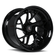 Splux SC-01 custom forged 2-piece super concave multi-spoke wheels for Chevy Impala — rear barrel angle.