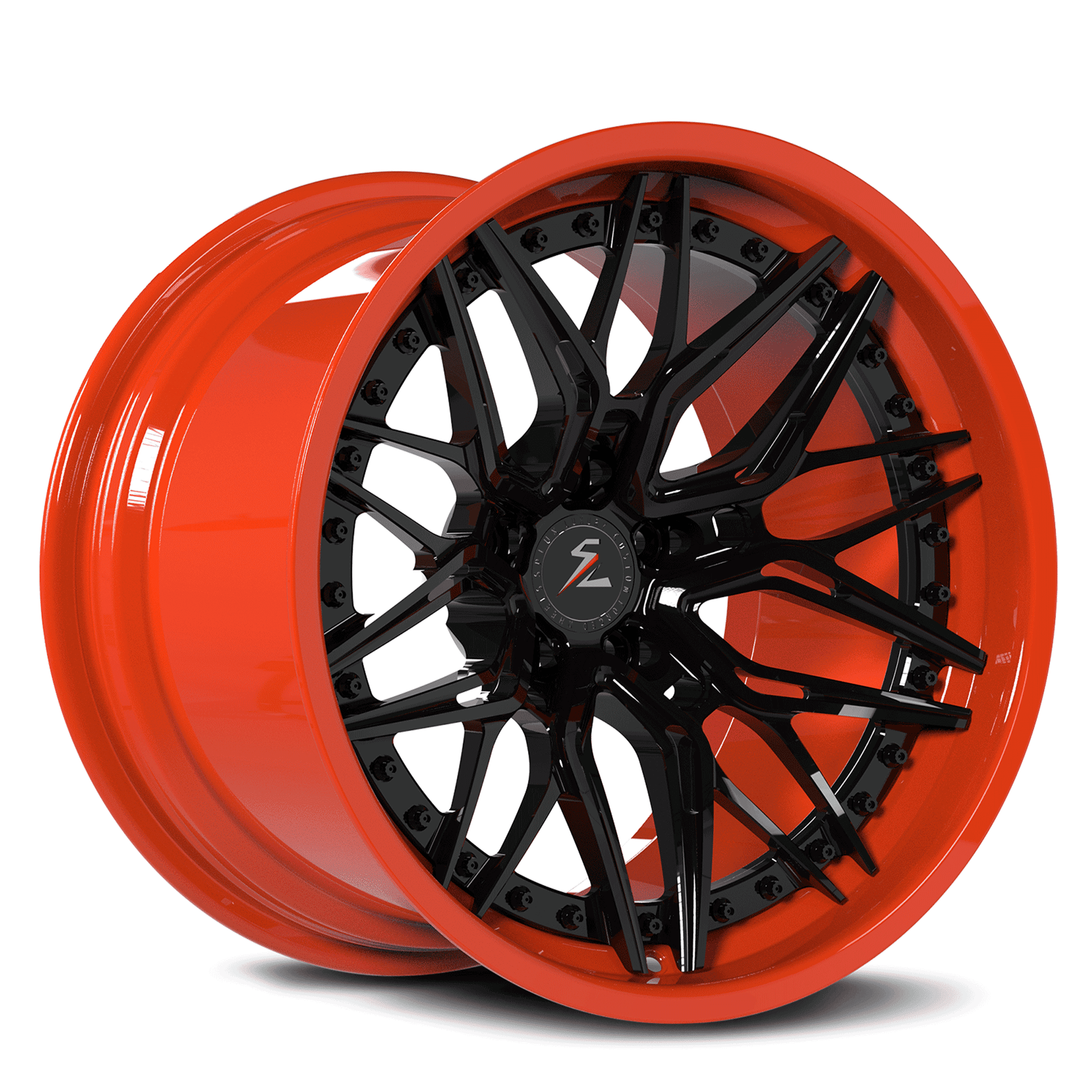 Black and red rims for trucks from Splux Super Concave Series SC-02. Free shipping on custom forged wheels.