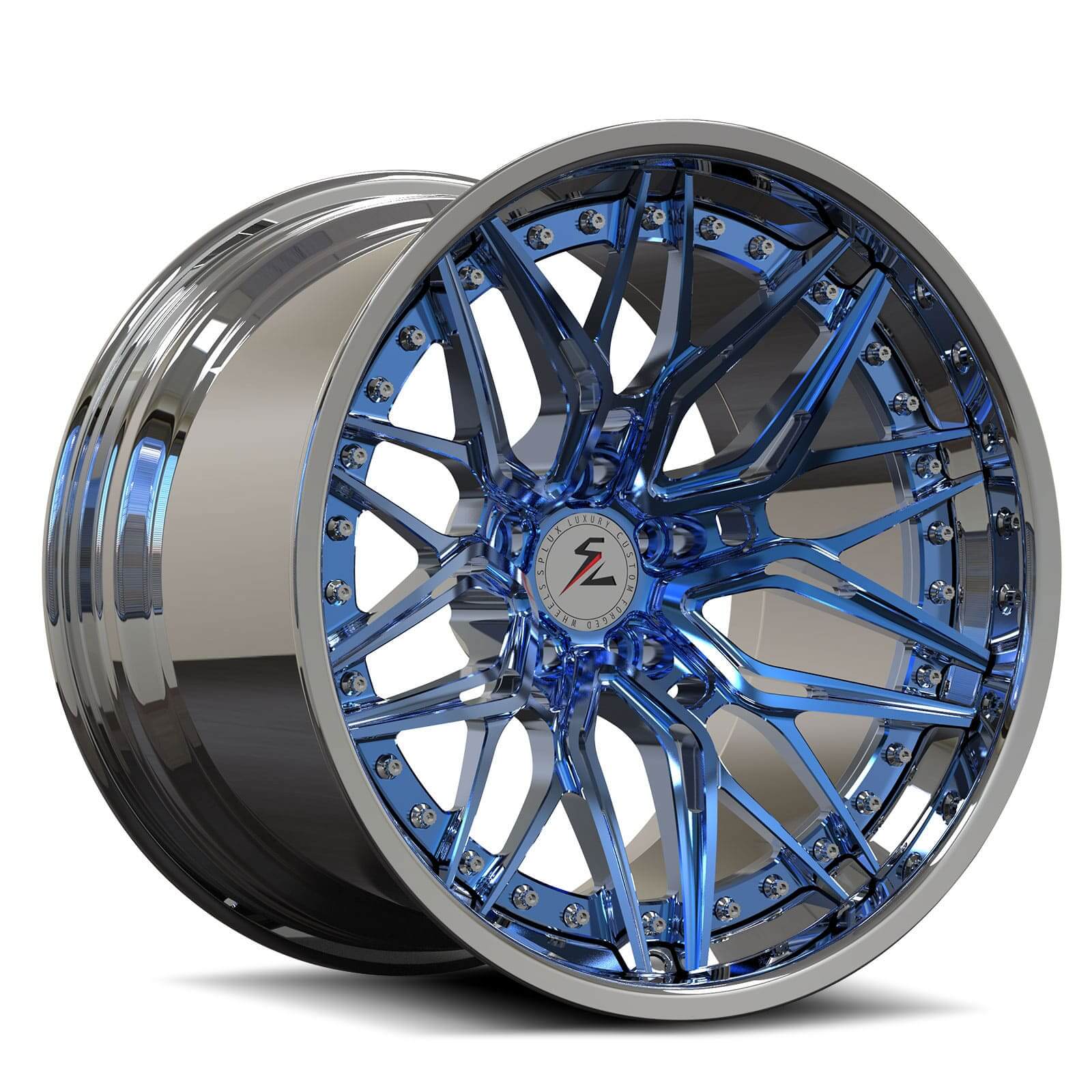 blue chrome rims in 24-inch for GMC Typhoon,Gmc 1500,Syclone,Yunkon XL,Savana 1500,Sierra 3500 with 5x127 deep wheels.
