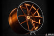 20 x 10.5 piano black wheels for 2024 Corvette C8 Z06 HTC, featuring a super concave design and custom center cap.