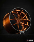 21 x 13 brushed wheels with a hot transparent copper finish for 2024 Corvette C8 Z06 HTC, emphasizing the super concave design.