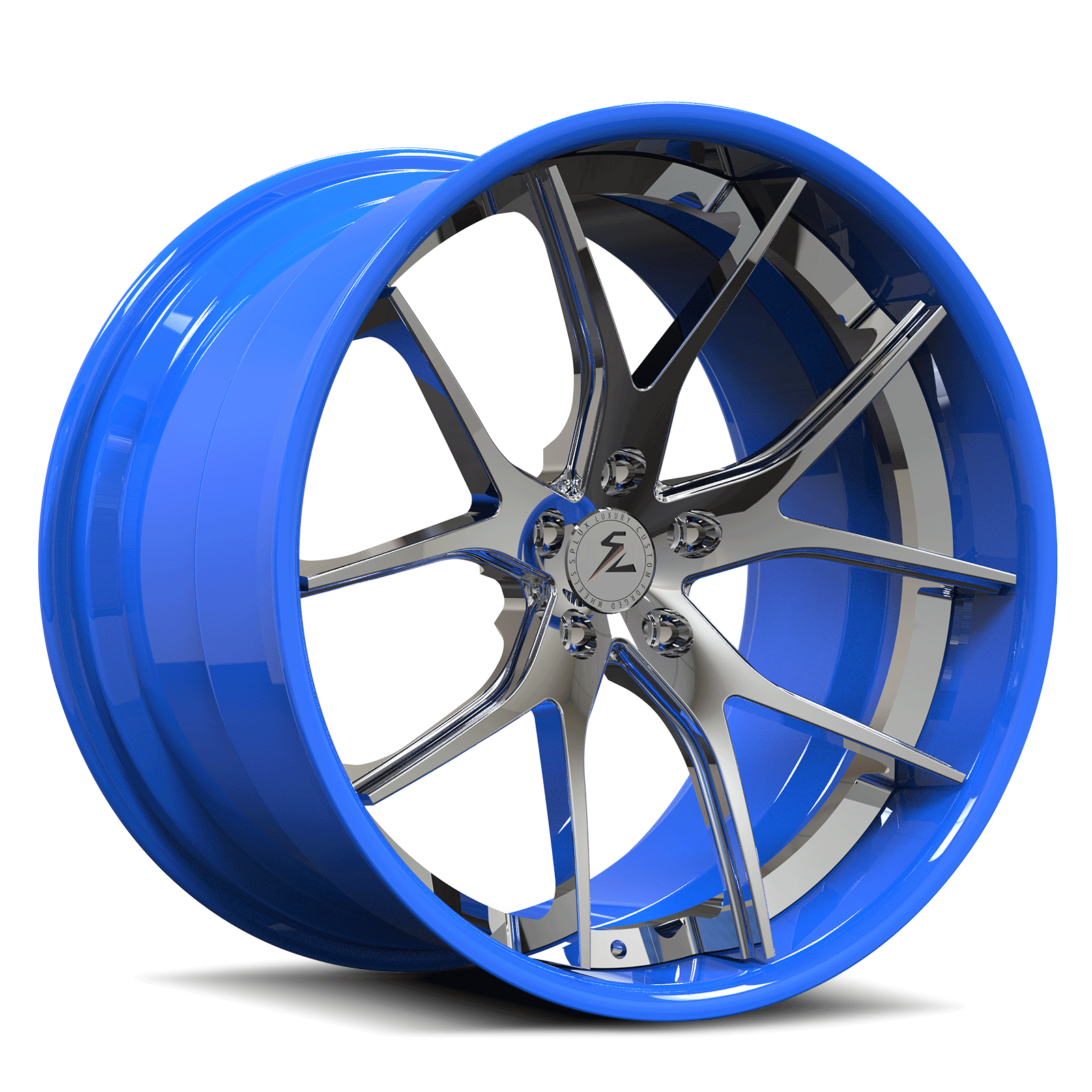 SC-04 Custom Super Concave Metallic Dark Blue, Chrome Wheels