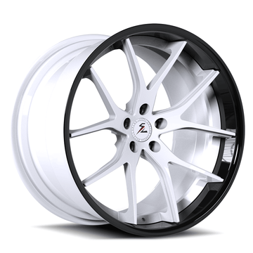 Splux SC-04 piano black and transparent copper forged 2-piece super concave wheels for BMW X5 — face view.