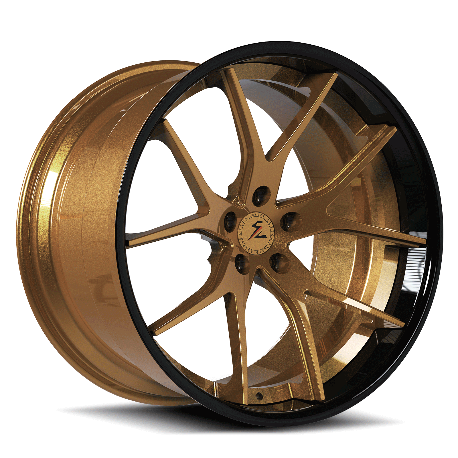 SC-04 Custom Super Concave Piano Black, Red Bronze Wheels