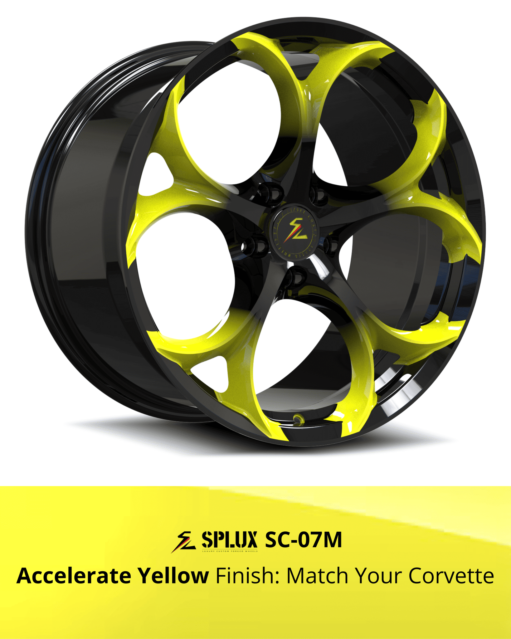 SC-07M Corvette C8 Stingray/Z51 Accelerate Yellow 19x8.5 20x11, 20x9 21x12
