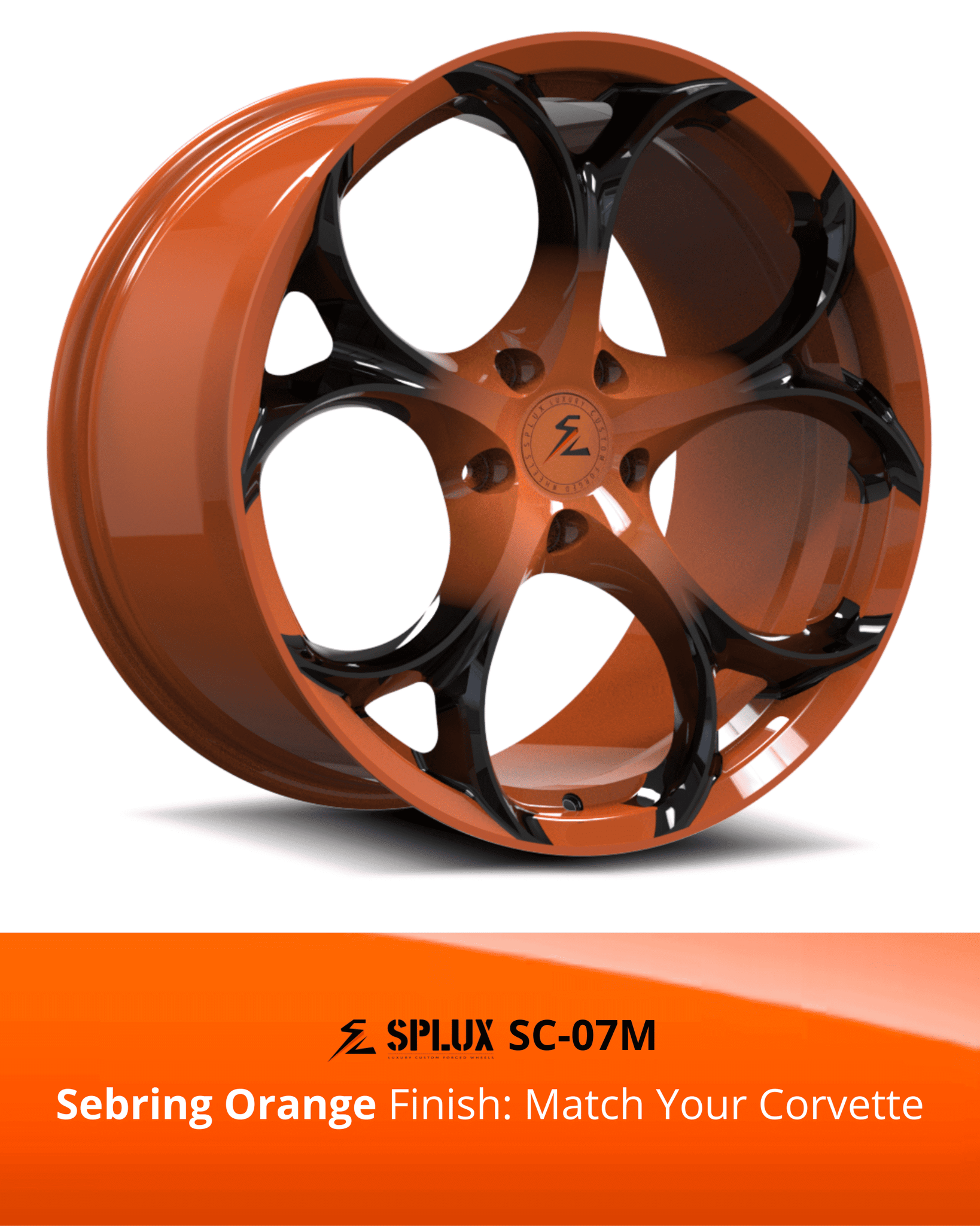 SC-07M Corvette C8 Stingray/Z51 Sebring Orange 19x8.5 20x11, 20x9 21x12