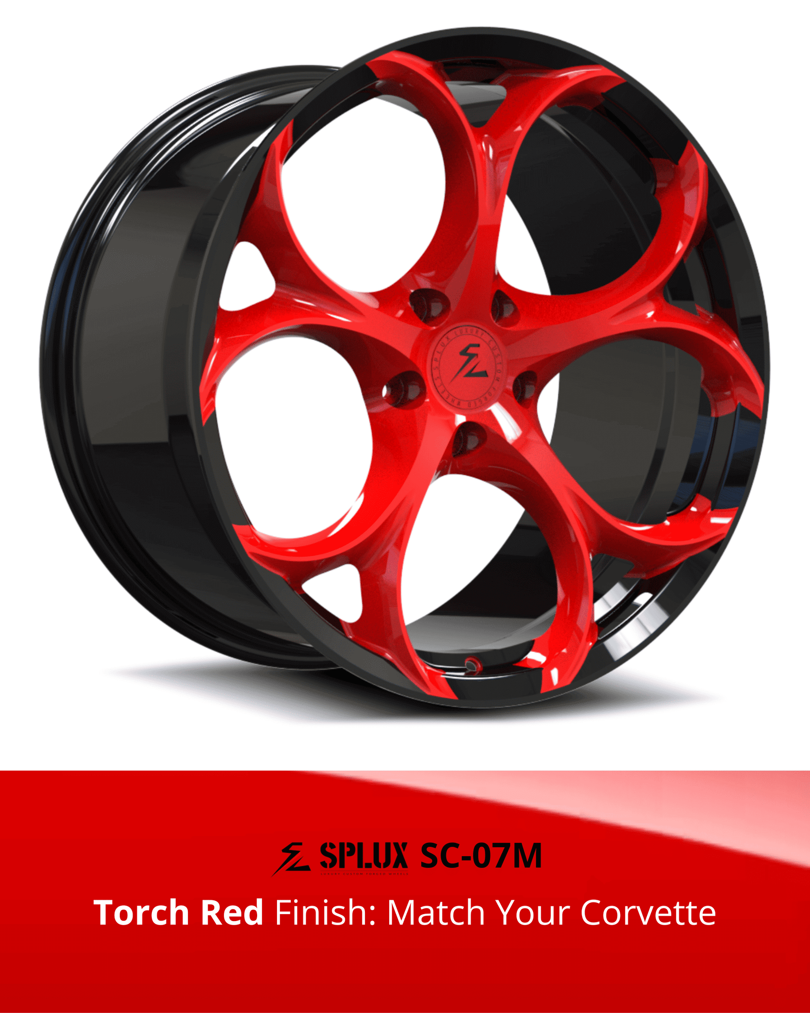 SC-07M Corvette C8 Stingray/Z51 Torch Red 19x8.5 20x11, 20x9 21x12