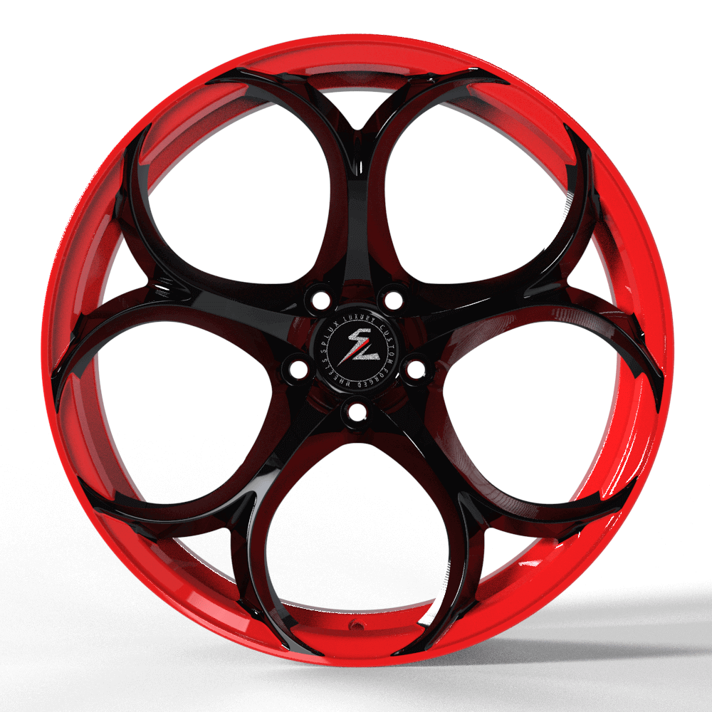 SC-07M black and red forged wheels for Dodge Viper - aftermarket wheels