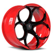 SC-07M black red deep concave forged wheels for 1965 GTO - lightweight alloys