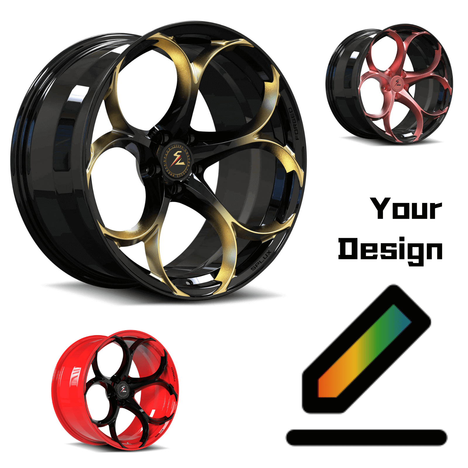Bullet hole style wheels with unlimited custom designs, made to order. Free shipping and 100% fitment guarantee.