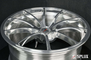 C7 concave wheels by Splux SC-08M. Custom forged monoblock aftermarket rims in C7 OEM size with a polished aluminum finish.