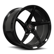 Splux SC-09M all black forged monoblock deep concave 5-spoke wheels for Dodge Challenger RT Scat Pack Widebody — face view.