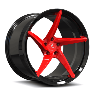SC-09M Custom Super Concave Forged Gloss Red,Black Wheels