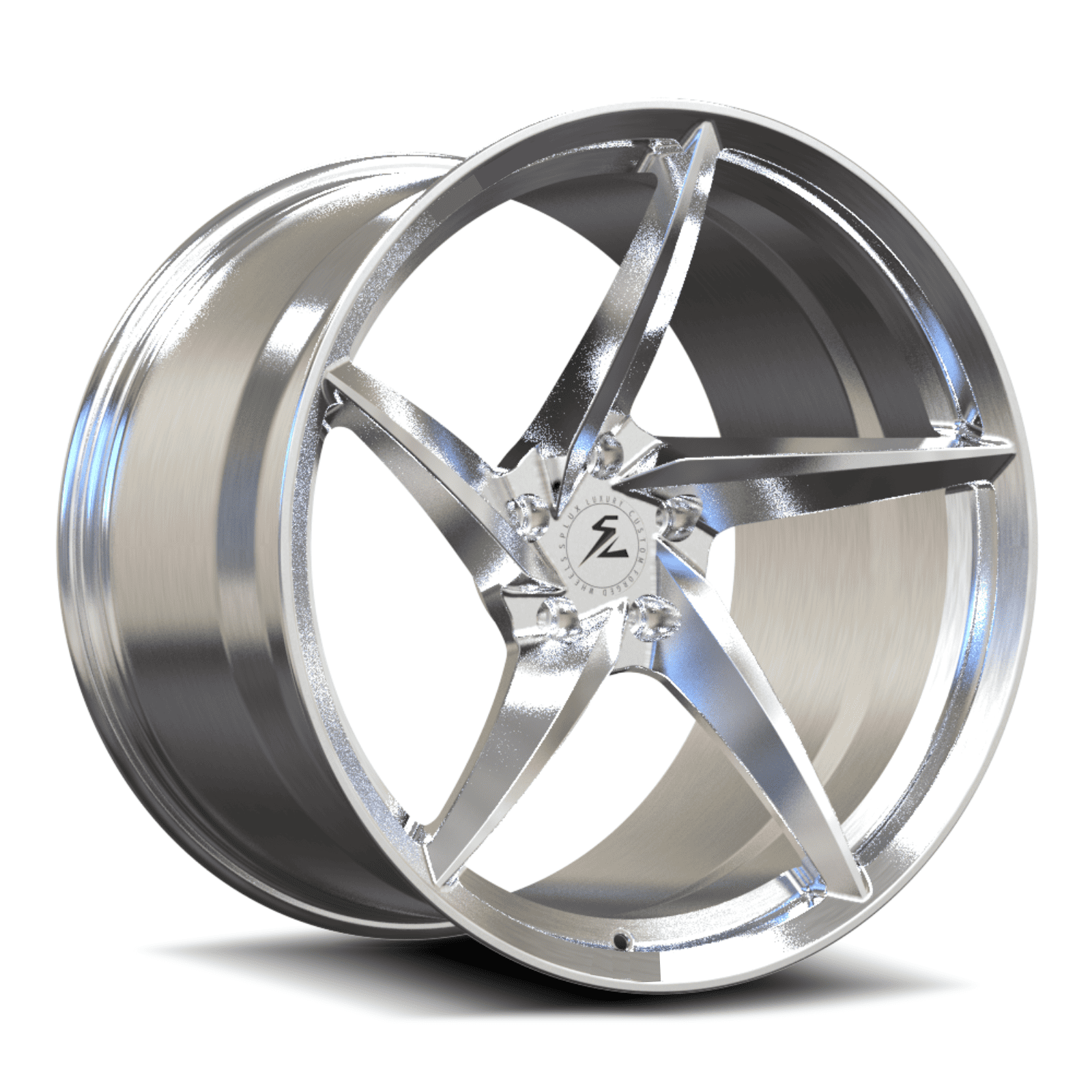 Splux SC-09M brushed aluminum forged monoblock deep concave wheels for Dodge Challenger RT Scat Pack Widebody — textured finish detail.