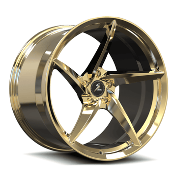 SC-09M Custom Super Concave Forged Polished Frozen Gold,Black InnerBarrel Wheels
