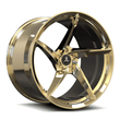 Splux SC-09M polished frozen gold forged monoblock super concave wheels for Dodge Challenger RT Scat Pack Widebody — face view.
