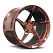 Splux SC-09M polished rose gold forged monoblock deep concave 5-spoke wheels for Dodge Challenger RT Scat Pack Widebody — spoke detail.