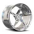 Splux SC-09M polished forged monoblock super concave wheels for Dodge Challenger RT Scat Pack Widebody — high-gloss face view.