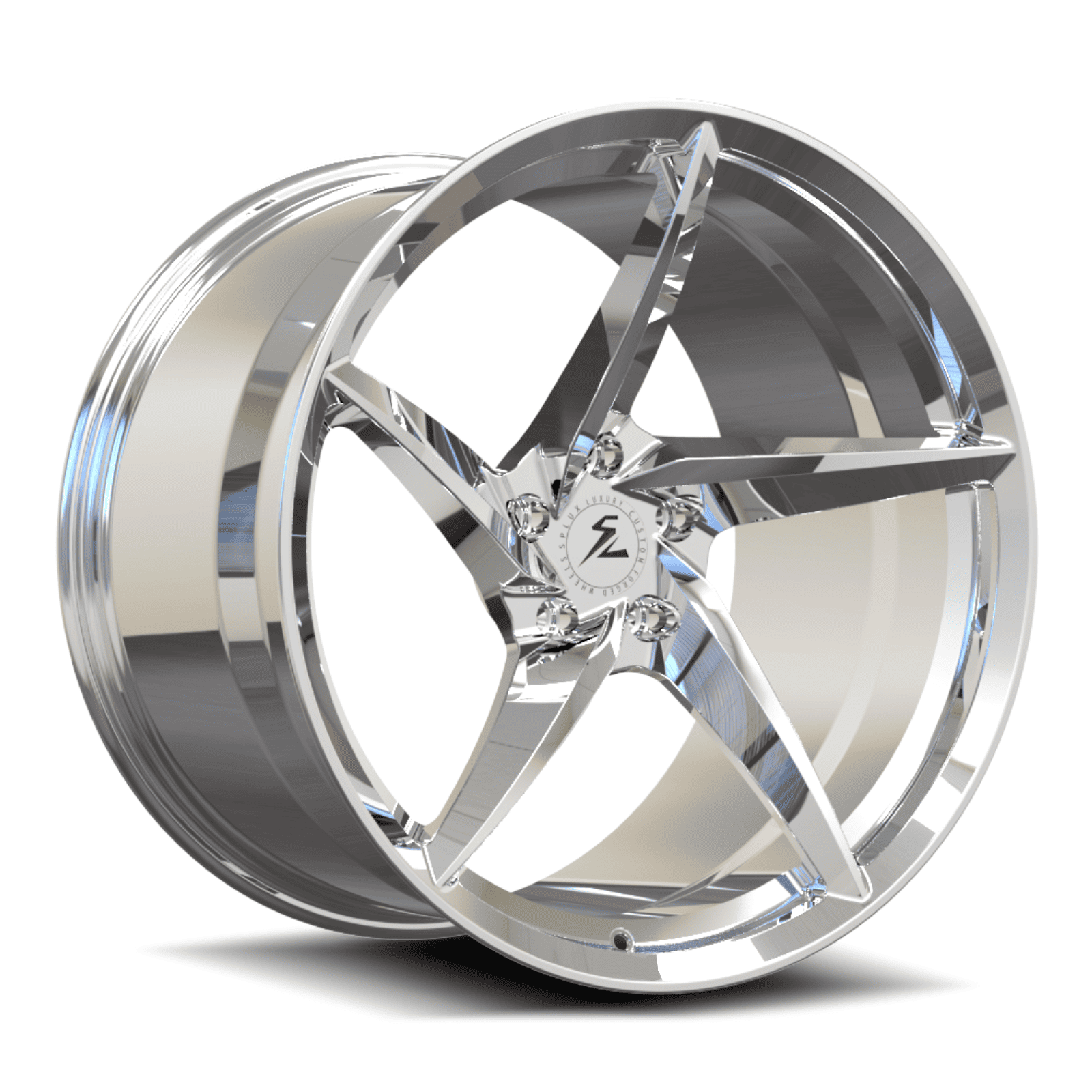 Splux SC-09M polished forged monoblock super concave wheels for Dodge Challenger RT Scat Pack Widebody — high-gloss face view.