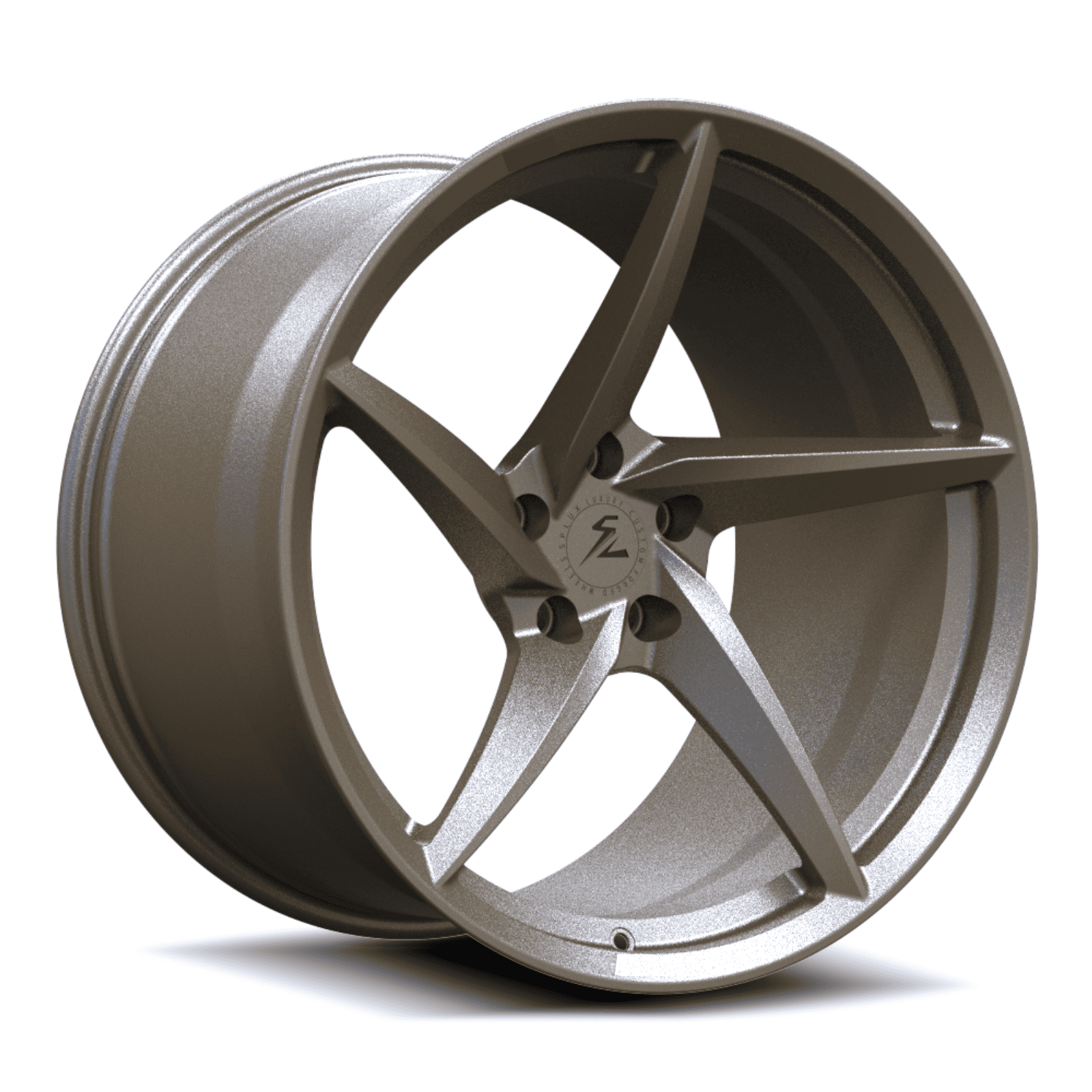 Splux SC-09M satin bronze forged monoblock super concave wheels for Dodge Challenger RT Scat Pack Widebody — spoke and barrel profile.