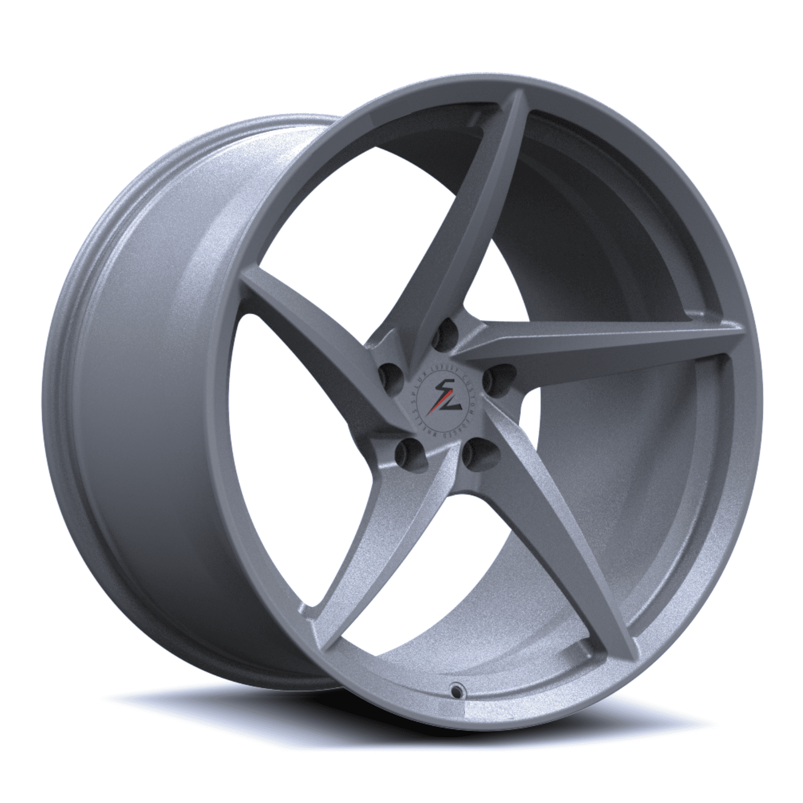 Splux SC-09M satin gunmetal forged monoblock deep concave wheels for Dodge Challenger RT Scat Pack Widebody — muted finish view.