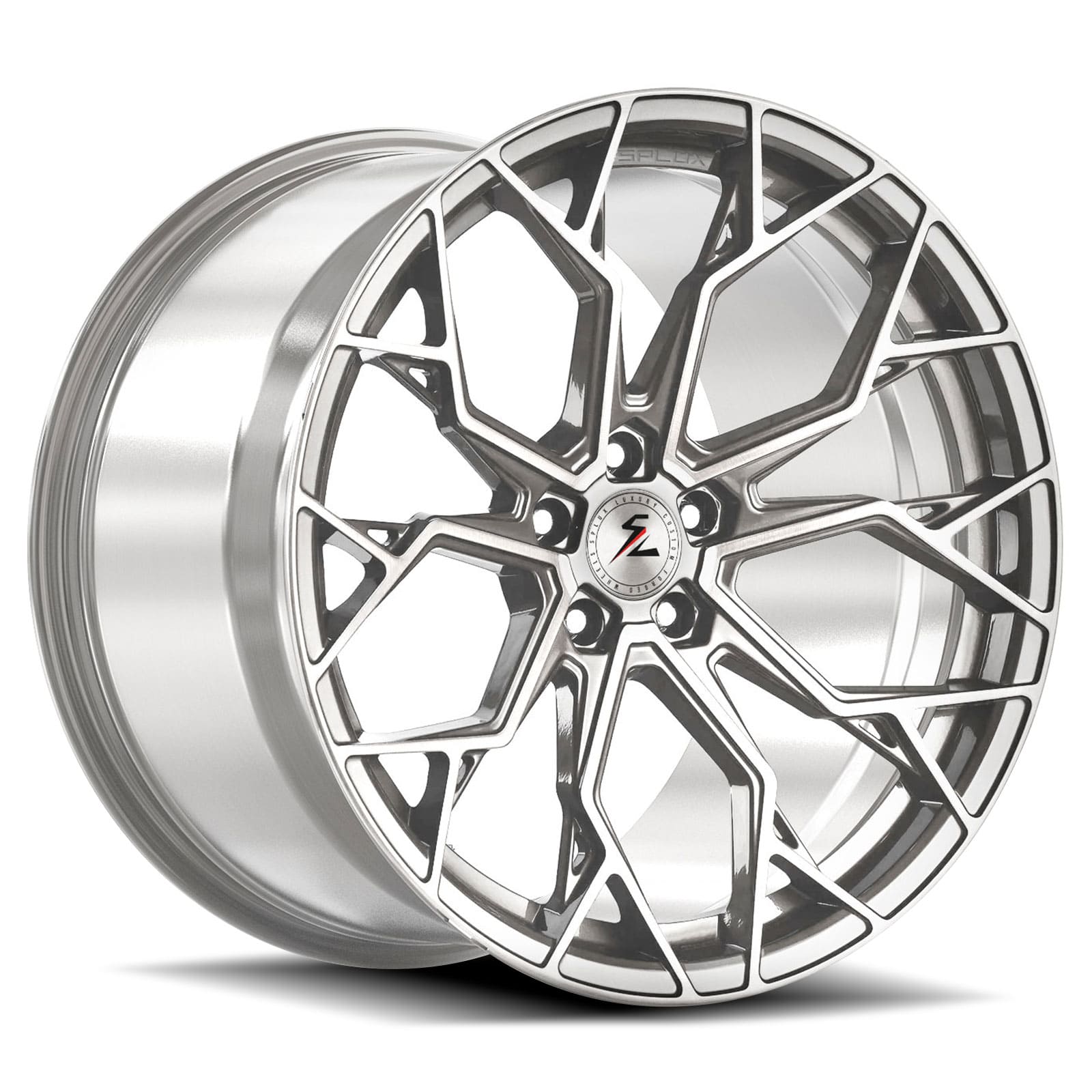 SC-10M polished forged monoblock multi-spoke concave wheels for Aston Martin — face view