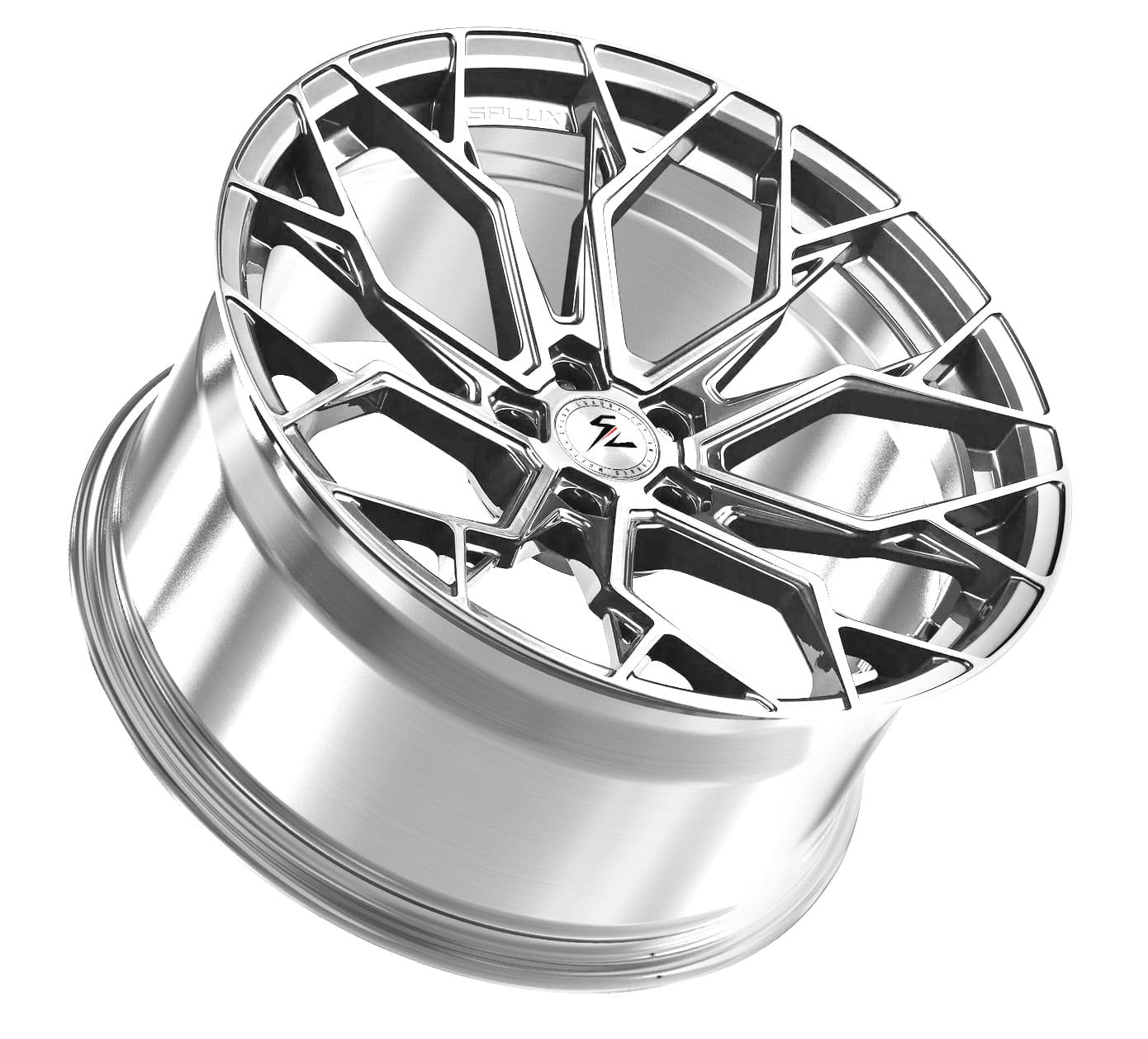 SC-10M polished forged monoblock deep concave wheels for Aston Martin — three-quarter angle