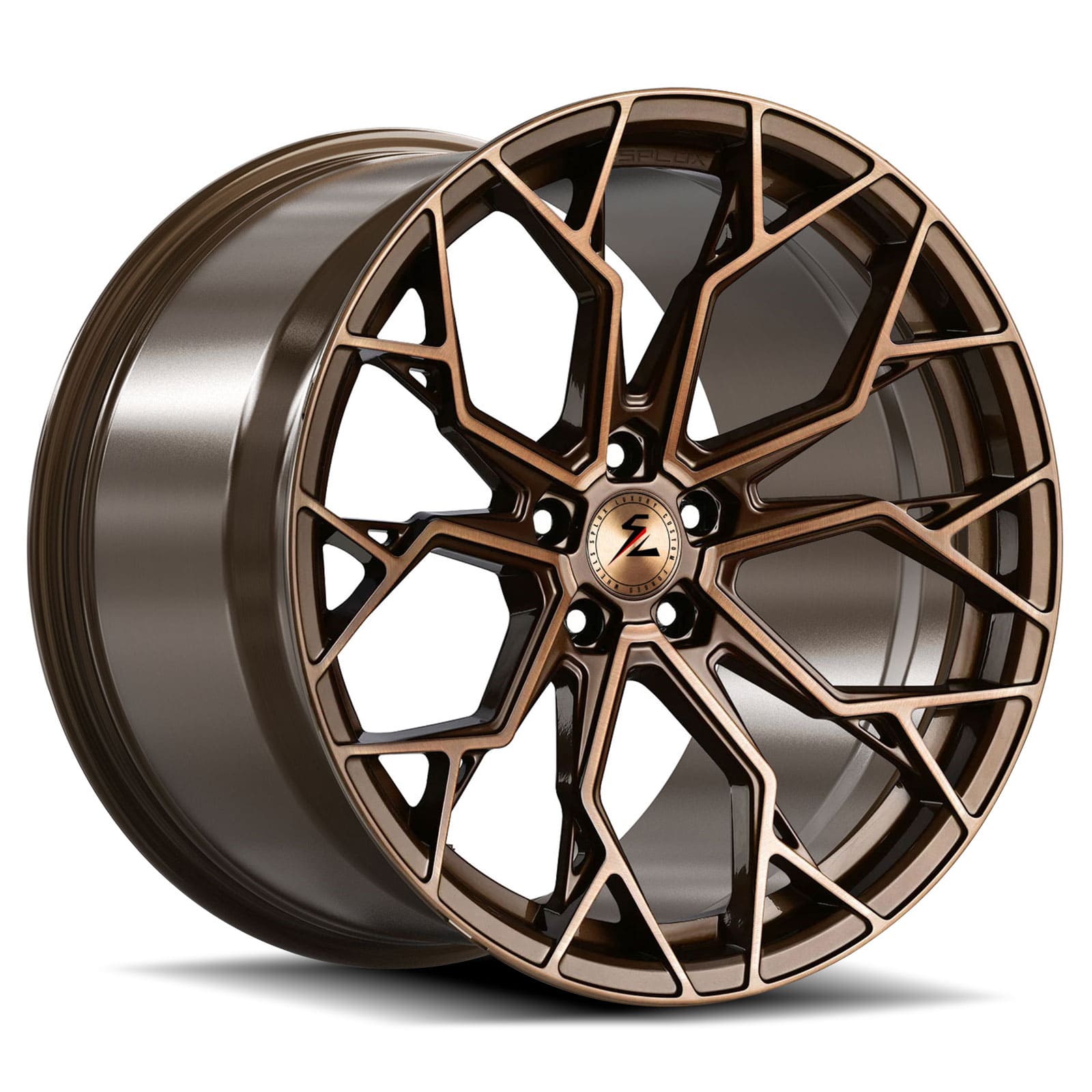 SC-10M brushed bronze forged monoblock super concave rims for Aston Martin — spoke profile