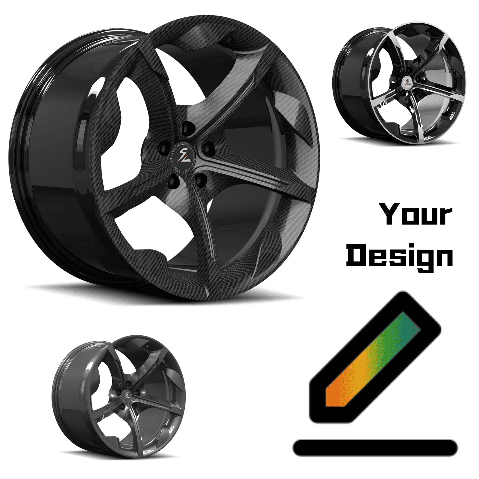 SC-13M forged wheels for Dodge Challenger Widebody - 5-spoke deep concave custom alloys