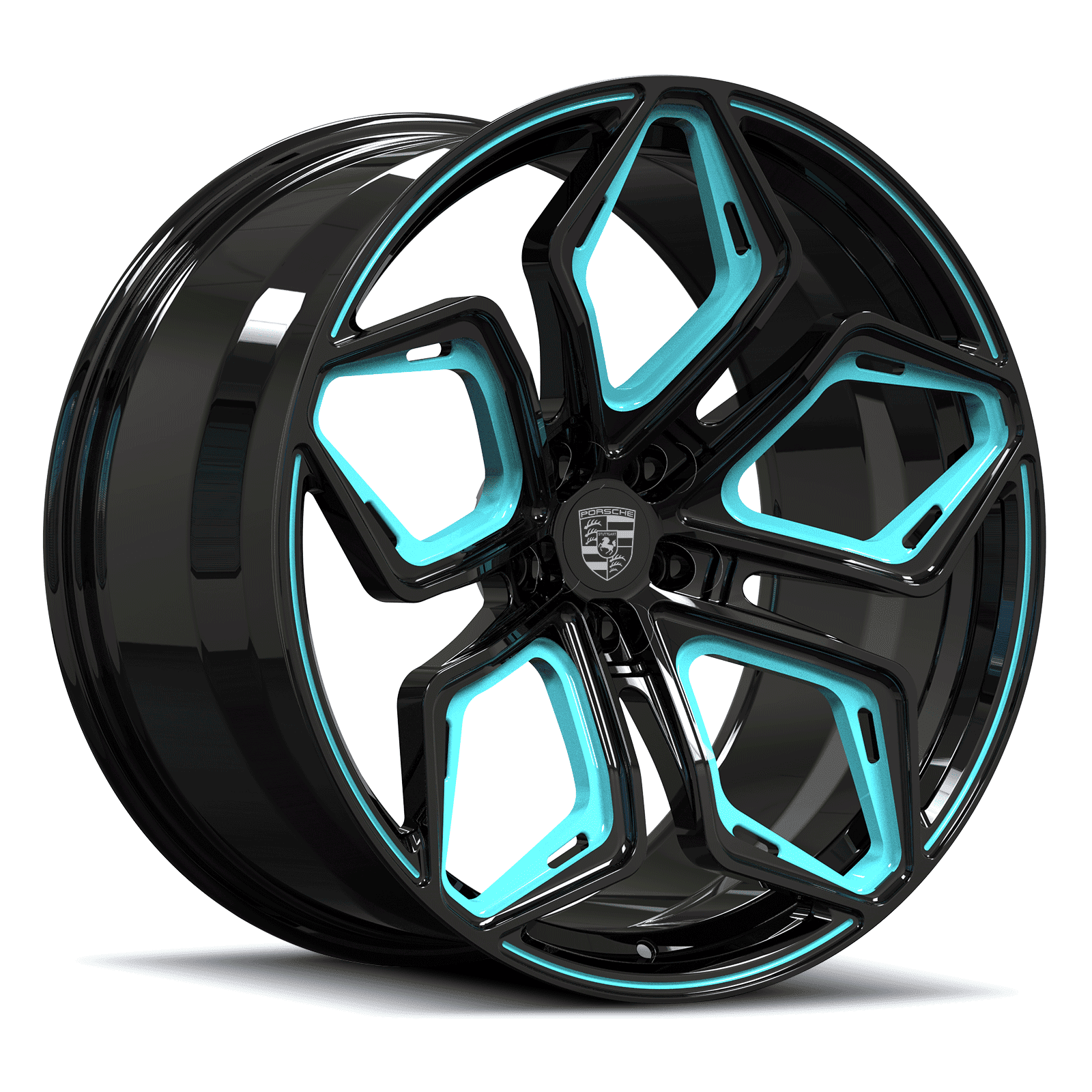 SC-15M black and Tiffany blue forged wheels - custom rims