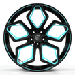 SC-15M black and Tiffany blue forged alloys - deep concave wheels
